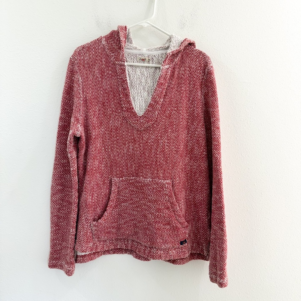 FAHERTY 100% Cotton Boho Coastal Red Beach Colorful Hoodie M